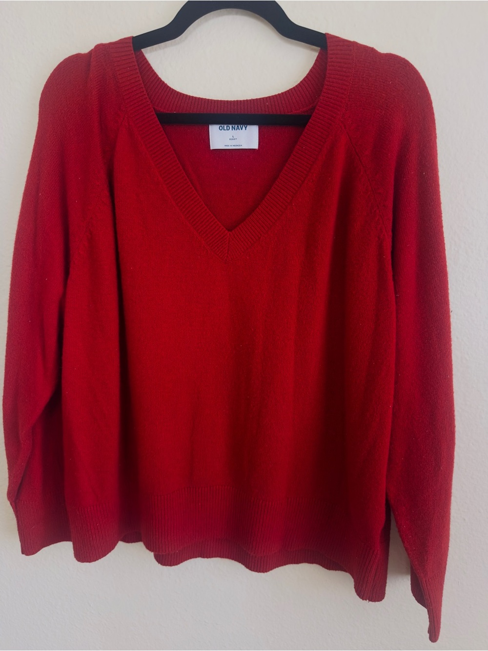 Old Navy Bright Red V-Neck Sweater
